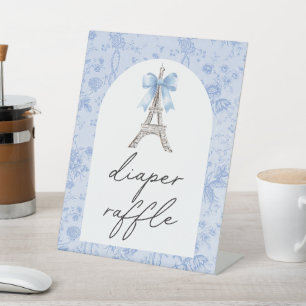Bon Jour Be Blue Toile Diaper Sockelschild