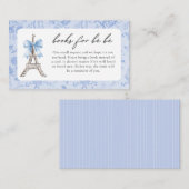 Bon Jour Be French Toile Blue Baby Dusche Begleitkarte (Vorne/Hinten)