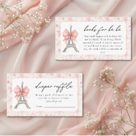 Bon Jour be French Toile Pink Baby Dusche Begleitkarte