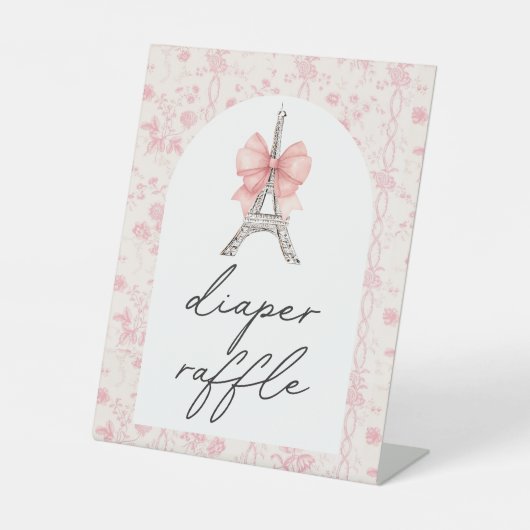 Bon Jour be Pink Toile Diaper Raffel Sockelschild (Vorderseite)