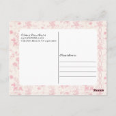 Bon Jour Bebe Romantisches Rosa Französisch Danke Postkarte (Rückseite)