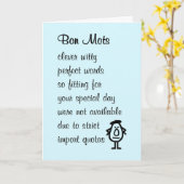 Bon Mots A Funny Happy Birthday Poem Karte (Gelbe Blume)