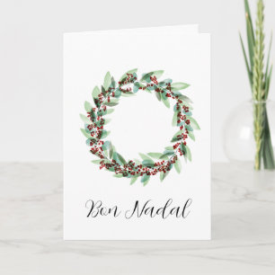 Bon Nadal, Catalan Christmas wreath Feiertagskarte