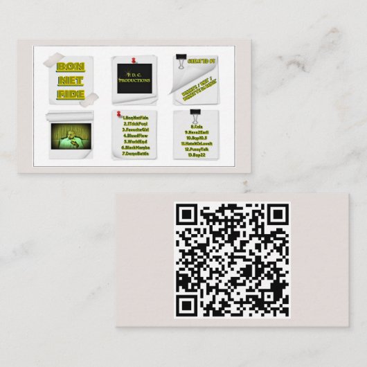 Bon Net Fide qr Code Telefonnummerkarte (Vorne/Hinten)