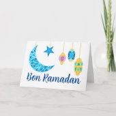 Bon Ramadan Greetings in Französisch Fanoos Karte (Vorderseite)
