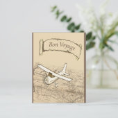 Bon Voyage Airplane Postkarte (Stehend Vorderseite)
