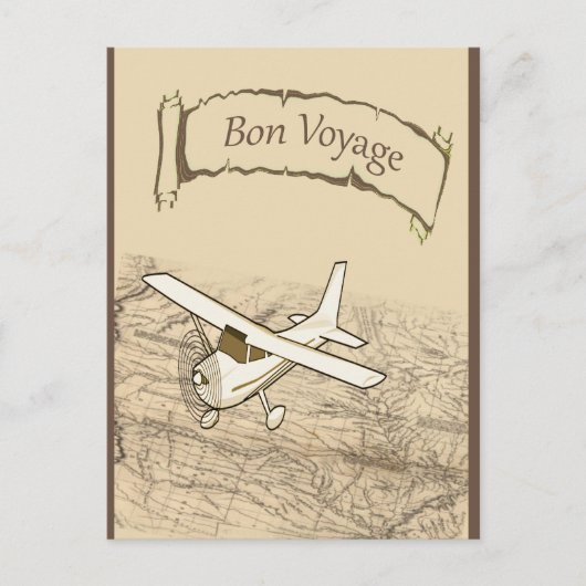 Bon Voyage Airplane Postkarte (Vorderseite)