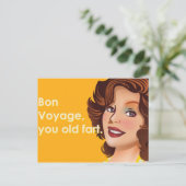 Bon Voyage Alte Furz Postkarte (Stehend Vorderseite)