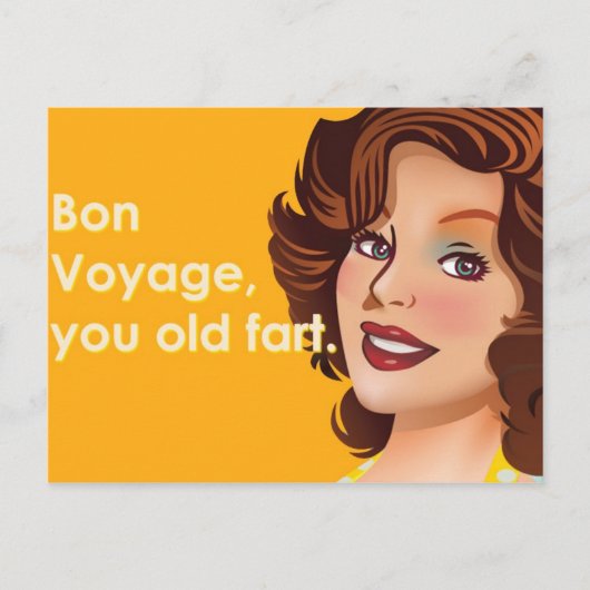 Bon Voyage Alte Furz Postkarte (Vorderseite)