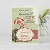 Bon Voyage Ankündigung Datum freihalten (Stehend Vorderseite)