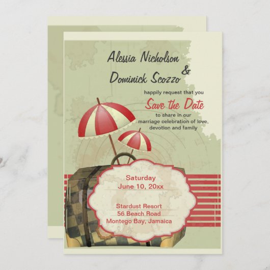 Bon Voyage Ankündigung Datum freihalten (Vorne/Hinten)