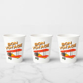 Bon Voyage Biplane Vintages Flugzeug Pappbecher