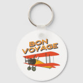 Bon Voyage Biplane Vintages Flugzeug Schlüsselanhänger (Rückseite)