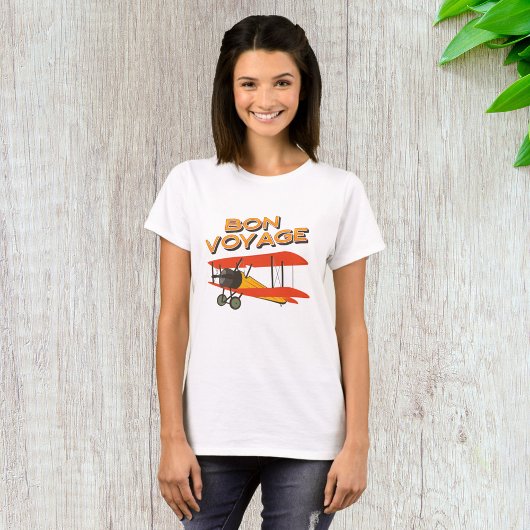 Bon Voyage Biplane Vintages Flugzeug T-Shirt