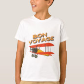 Bon Voyage Biplane Vintages Flugzeug T-Shirt (Vorderseite)