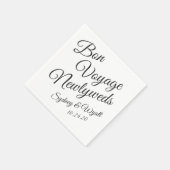 Bon Voyage Black in White Personalisiert Party Nap Serviette (Ecke)