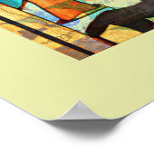 Bon Voyage Boat Cat Pilgrim Symbolist Poster (Ecke)