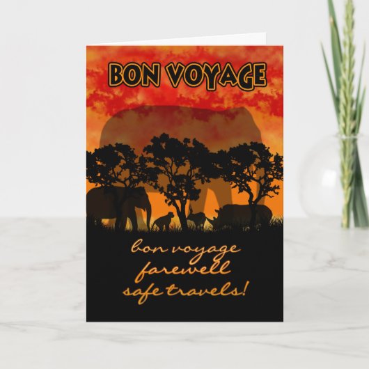 Bon Voyage Card - Afrikanische Landschaft Abschied Karte (Vorderseite)