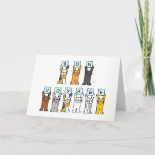 Bon Voyage Cartoon Katzen Feiertagskarte