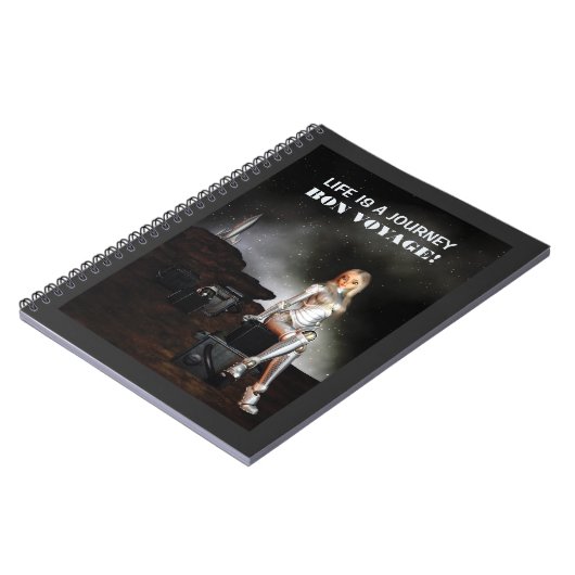 Bon Voyage! Cute female. Happy space Notizblock (Linke Seite)