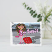 Bon Voyage Diva Postkarte (Stehend Vorderseite)