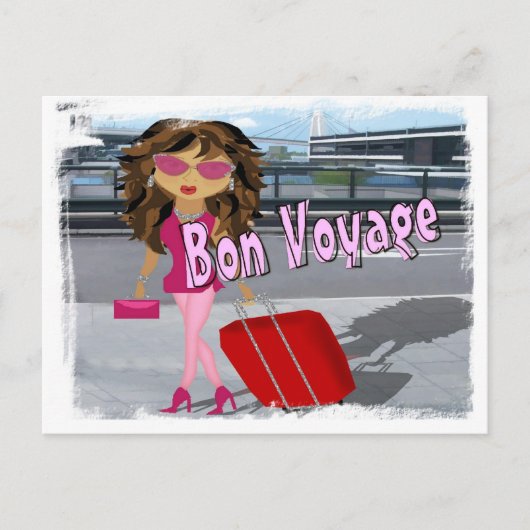Bon Voyage Diva Postkarte (Vorderseite)