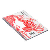 Bon Voyage Frauen-Silhouette in Monogramm "Rotes H Notizblock (Rechte Seite)