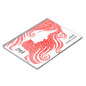 Bon Voyage Frauen-Silhouette in Monogramm "Rotes H Notizblock (Linke Seite)