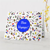 Bon Voyage French Themed Greetings Card Karte (Gelbe Blume)
