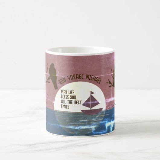 Bon Voyage Geschenk Personalisiertes Segeln in Sun Kaffeetasse (Mittel)