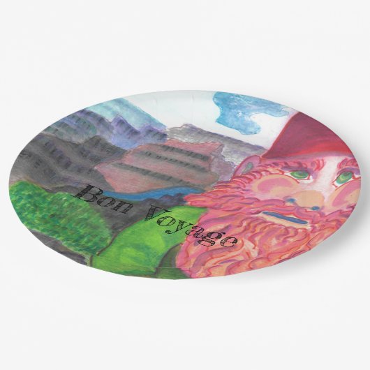 Bon Voyage Gnome Pappteller (Schrägansicht)