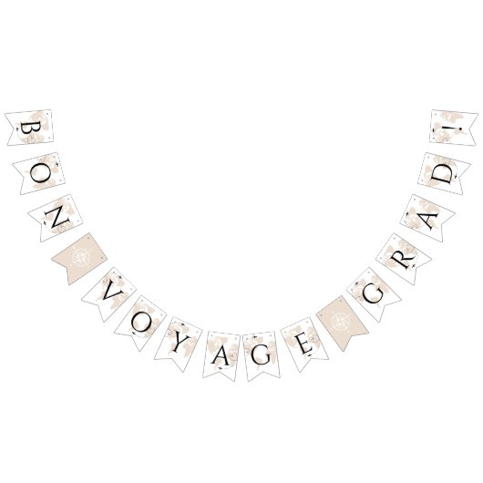 Bon Voyage Grad Adventure World Map Abschluss Wimpelkette (Alle)