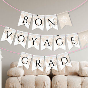 Bon Voyage Grad Adventure World Map Abschluss Wimpelkette