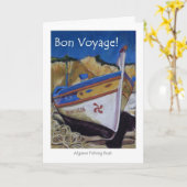Bon Voyage Grußkarte - portugiesisches Fischerboot Karte (Gelbe Blume)