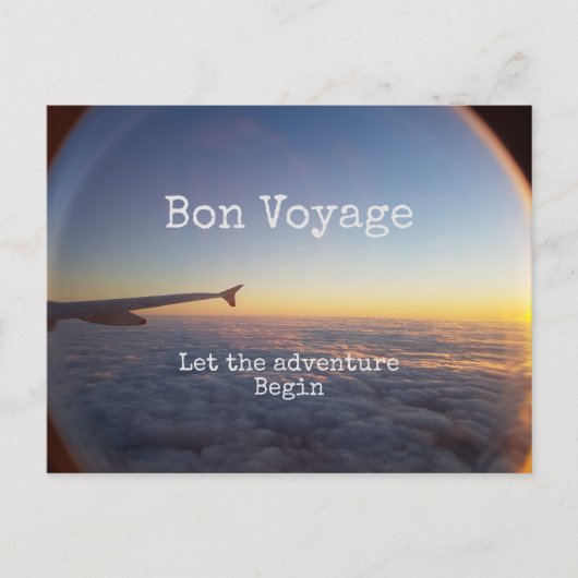 Bon Voyage, lass das Abenteuer beginnen Postkarte (Vorderseite)