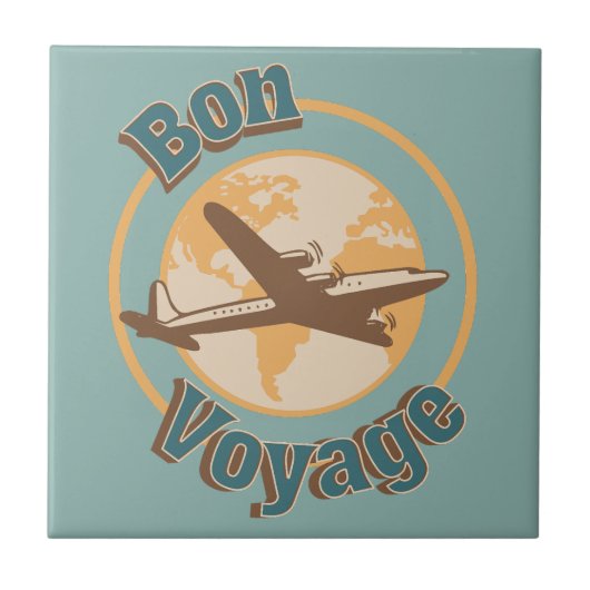 Bon Voyage Lassen Sie uns das Weltdesign bereisen Fliese (Vorderseite)