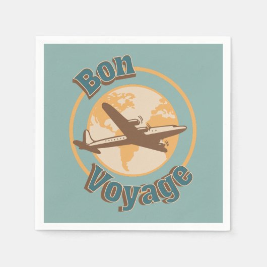 Bon Voyage Lassen Sie uns das Weltdesign bereisen Serviette (Vorderseite)