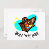 Bon Voyage, machen Sie eine gute Reise! Flügelkoff Postkarte (Vorne/Hinten)