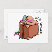 Bon Voyage, machen Sie eine gute Reise! Gepäck und Postkarte (Vorne/Hinten)