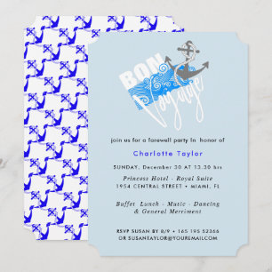 Bon Voyage Nautical Farewell Party Einladung