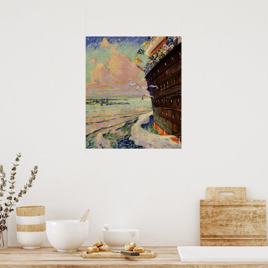 Bon Voyage Ocean Liner Seeseite Poster (Küche)
