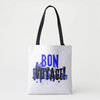 Bon Voyage Paris Frankreich Abstrakte Wasserfarben Tasche