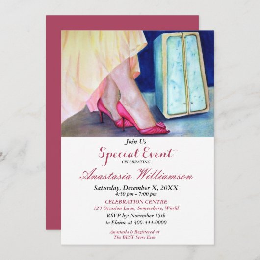 BON VOYAGE PARTY EREIGNIS INVITE EINLADUNG (Vorne/Hinten)