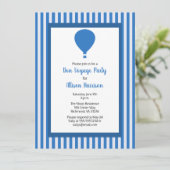 Bon Voyage Party Heißluftballon Eine Person Einladung (Stehend Vorderseite)