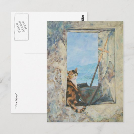 Bon Voyage Postkarte (Vorne/Hinten)