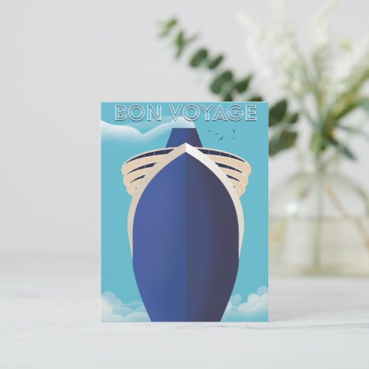 Bon Voyage Postkarte (Stehend Vorderseite)