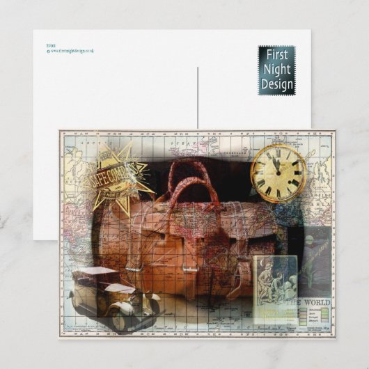 Bon Voyage Postkarte (Vorne/Hinten)