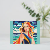 Bon Voyage Postkarte (Stehend Vorderseite)