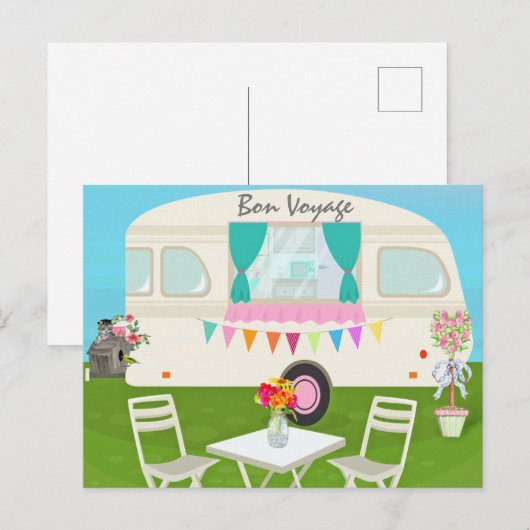 Bon Voyage Postkarte (Vorne/Hinten)