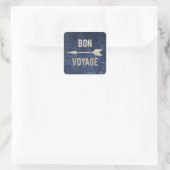 Bon Voyage Quadratischer Aufkleber (Tasche)